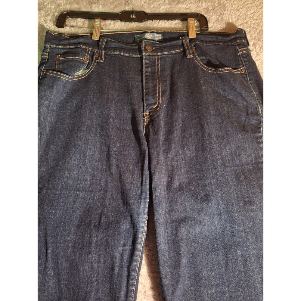 Levis 505 Straight Leg Denim Jeans Dark Wash Classic Style Women's 16M Casual - Picture 3 of 10
